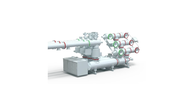 3D-модель КРУЭ Sieyuan 420 кВ &mdash; конфигурация с двумя системами шин.