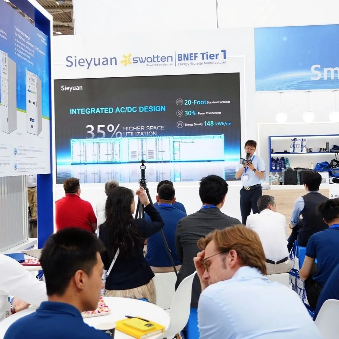 Стенд Sieyuan и Swatten с посетителями на Intersolar Europe 2026 в Мюнхене
